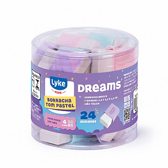 Borracha Escolar c/ capa tom pastel - cx c/24 unds