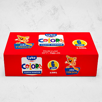 Tinta Guache LYKE 15ml - Cx c/ 6 cores