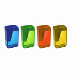 Apontador Plástico Ret. 4cm - Bloco 1F c/ dep CX com 24 unds