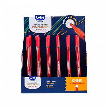Marcador Fineliner Vermelho - 0.4mm - Display c/24 unidades