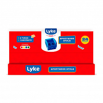 Apontador Plástico 2F (normal e Jumbo) c/ dep. pequeno - 24 pcs