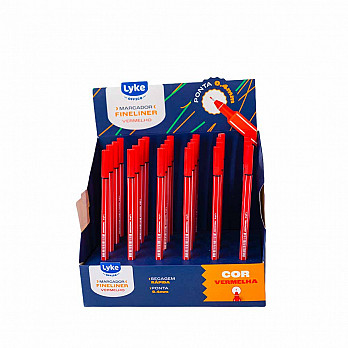 Marcador Fineliner Vermelho - 0.4mm - Display c/24 unidades