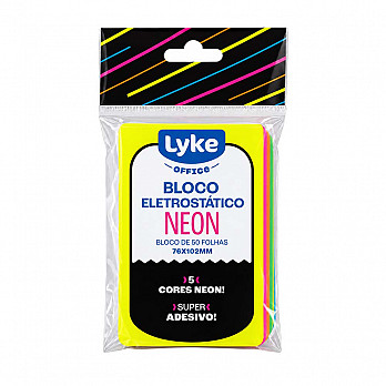 Bloco de recados estático 76x102mm NEON - 50 fls