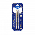 Caneta Esferográfica Trisoft LYKE - Triangular - 1.0mm - Blister c/ 2 un - Cores: Prata / Dourada