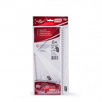 Kit Geométrico Plástico LYKE - 1º Grau - 04 peças