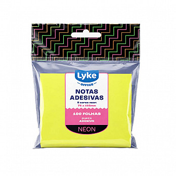 Bloco de recados autoadesivo 76x102mm NEON - 100 fls