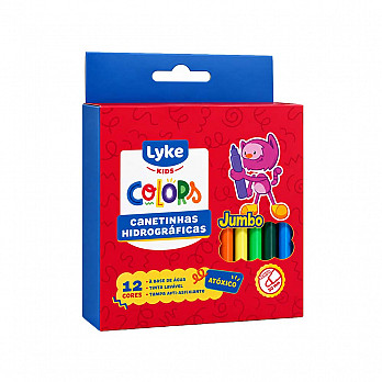 Canetinha Hidrográfica Jumbo LYKE - 12 Cores