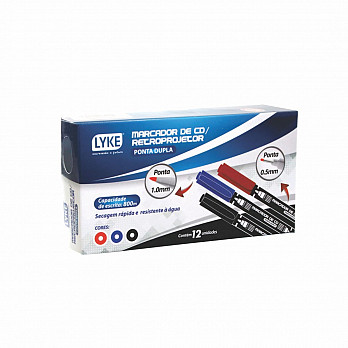 Marcador CD 2 pontas 0.7mm/2.0mm - Verm. - cx c/ 12 unds