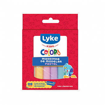 Massinha de modelar LYKE 80g - 6 cores pastéis