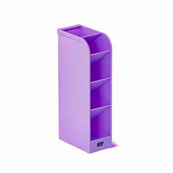Organizador de Mesa Lilás Pastel - Plástico - 5 Divisórias