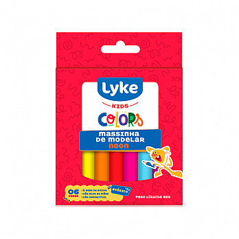 Massinha de Modelar LYKE 80g - 6 cores Neon