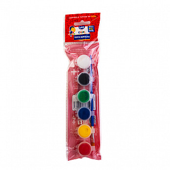Tinta Acrílica 3ml - 6 cores + 1 pincel