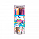 Lápis Grafite HB n° 2 LYKE estampas tons pastel c/ borracha - Pote c/ 72 un