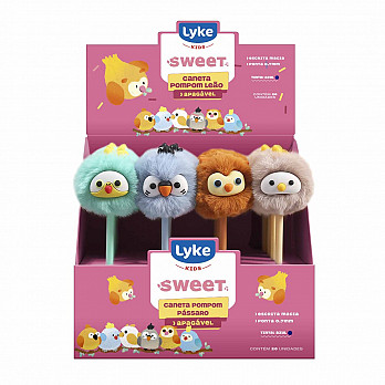 Caneta Esf. Gel Apagável - POMPOM Pássaro