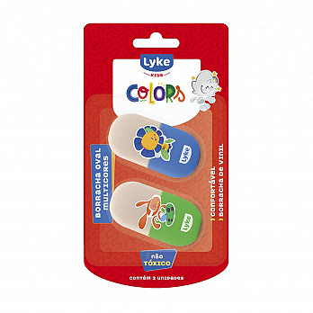 Borracha Oval  Multicores - (Blister) 2 unds