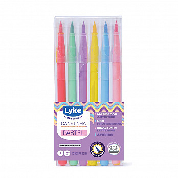 Canetinha Hidrográfica com ponta Brush 6 cores