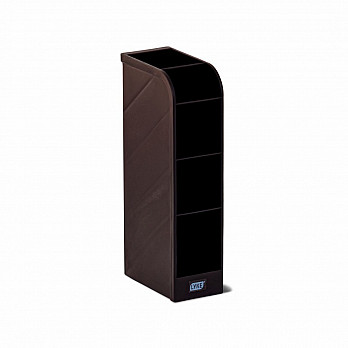 Organizador de Mesa Preto - Plástico - 5 Divisórias