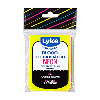 Bloco de recados estático 76x76mm NEON - 50 fls