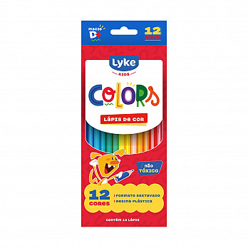 Lápis de Cor LYKE Resina Plástica - 12 cores