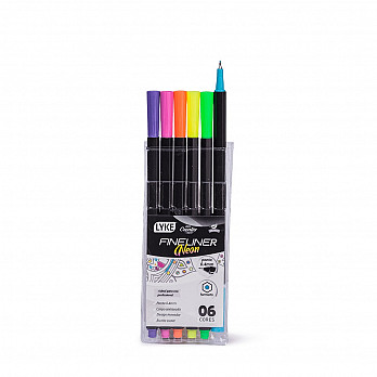 Marcador Fineliner LYKE 0.4mm - 6 cores neon