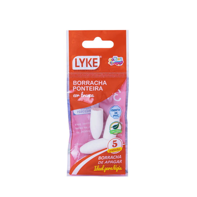Borracha ponteira branca ogiva - (blister) 5 unds - LYKE