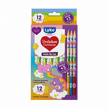 Lápis 12 cores +3 cores extras - Resina - Ursinhos Carinhosos