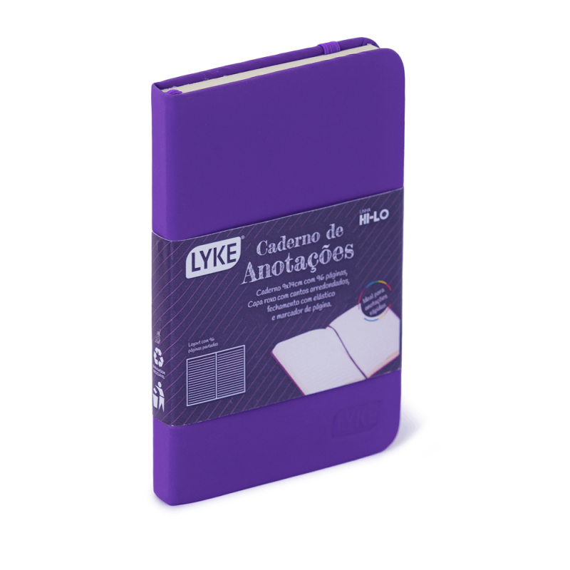 Caderno de Anotações - 96fls pautado - Roxo - LYKE